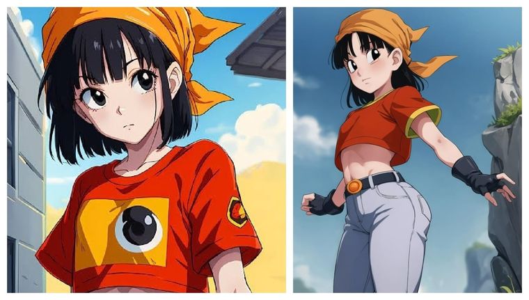 Pan hace su primera aparición en Dragon Ball Z como una niña pequeña con un espíritu enérgico.