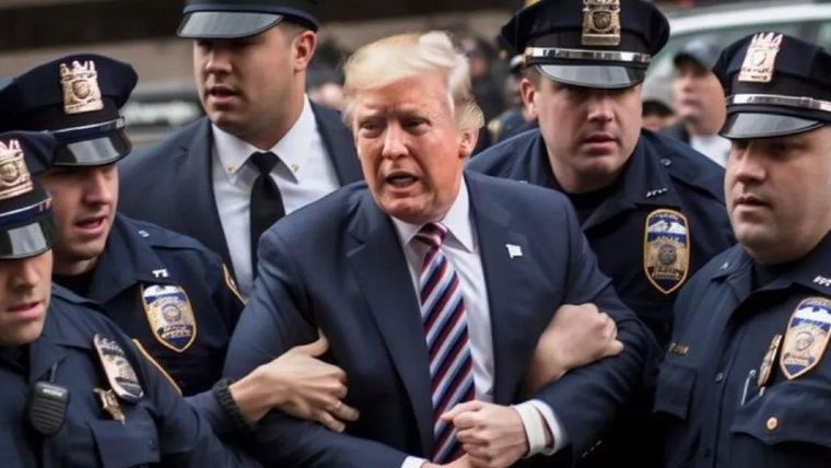 Inteligencia Artificial: así sería el arresto de Donald Trump en Nueva York