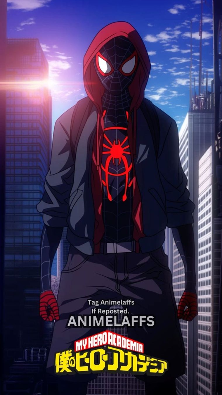 Miles Morales aprendiendo de los héroes en My Hero Academia. Miles Morales aprendiendo de los héroes en My Hero Academia.