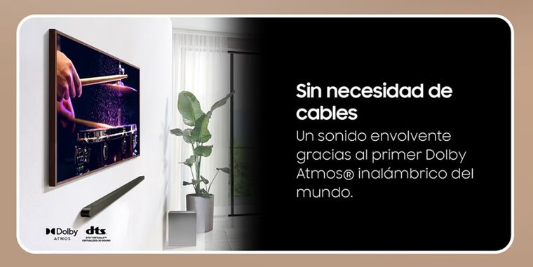 En cuanto a la conectividad, la barra admite conexiones por Bluetooth, WiFi y HDMI eARC, lo que garantiza su compatibilidad con televisores, smartphones, tablets y más.