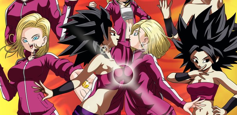Dragon Ball Z: fan art fusiona a Androide 18 y Caulifla