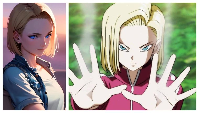 Estos son las 5 mejores recreaciones FanArts de Androide 18 y Dragon Ball realizados con IA
