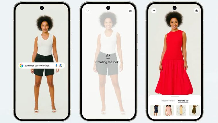 Google lanzó una herramienta de inteligencia artificial que permite probarte ropa sin moverte de casa.