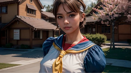 como se veria kasugano sakura de street fighter en la vida real, segun la inteligencia artificial