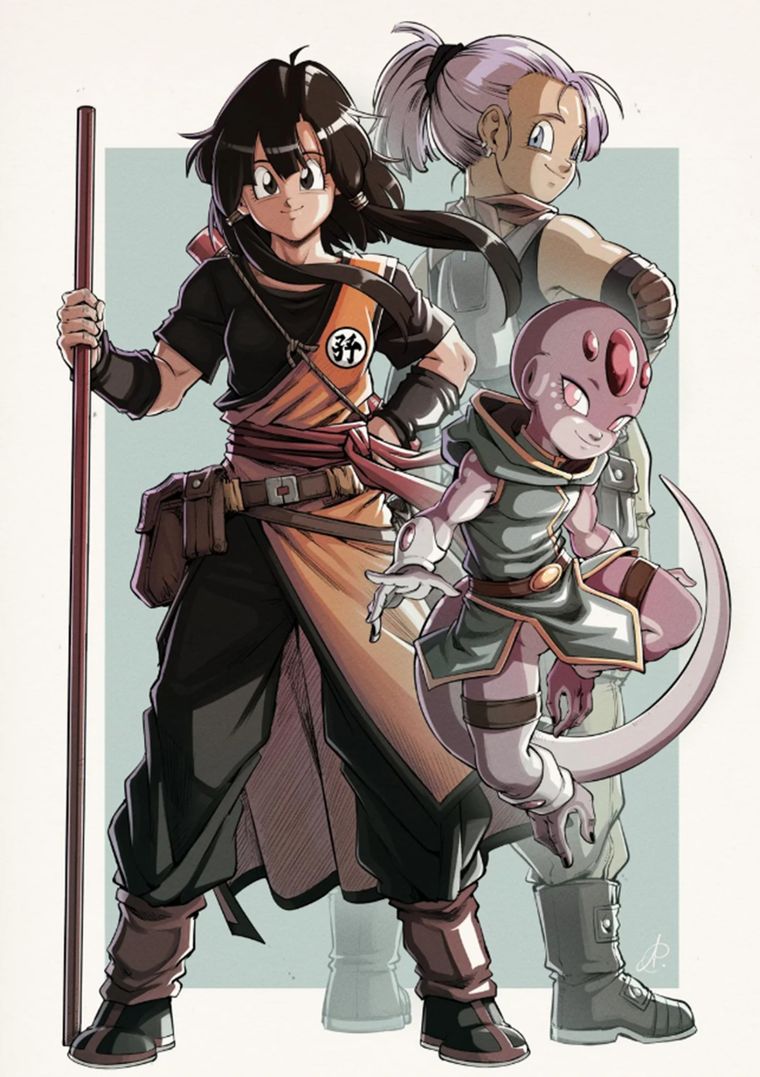 Pan y Bra adultas en Dragon Basll GT, acompañadas por un misterioso tercer personaje. Pan y Bra adultas en Dragon Basll GT, acompañadas por un misterioso tercer personaje.