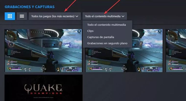 Desde esta sección, puedes visualizar todas las capturas y videos que hayas generado. Desde esta sección, puedes visualizar todas las capturas y videos que hayas generado.