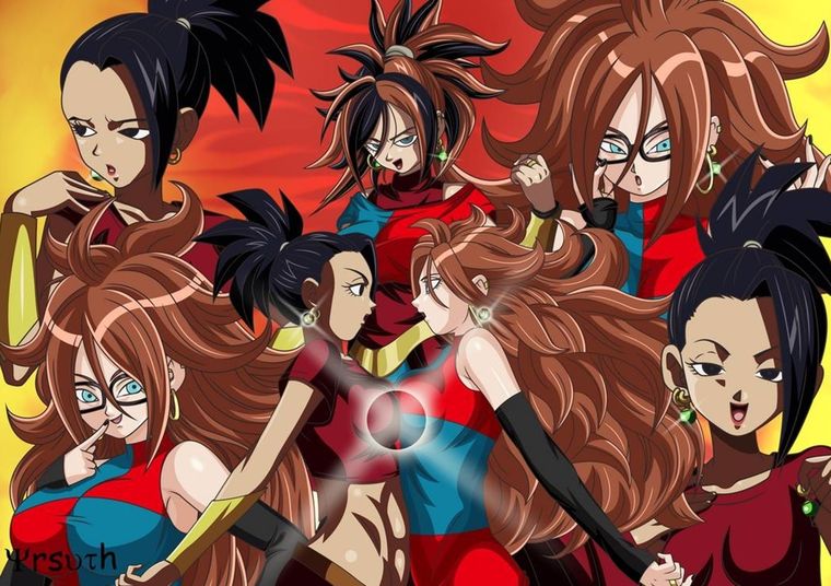 Kale y Androide 21 se fusionan en un fanart épico