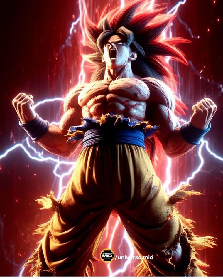 Goku y todas sus tranformaciones, segun la IA