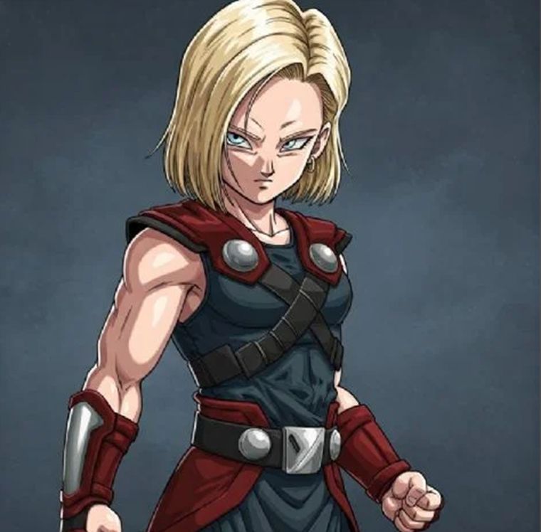 El fanart que fusiona a Androide 18 de Dragon Ball Z con Thor de Marvel El fanart que fusiona a Androide 18 de Dragon Ball Z con Thor de Marvel