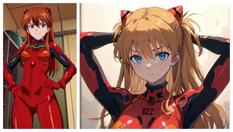 Conoce la primera versión hiperrealista que esta IA recreó para Asuka, la bella piloto de Evangelion