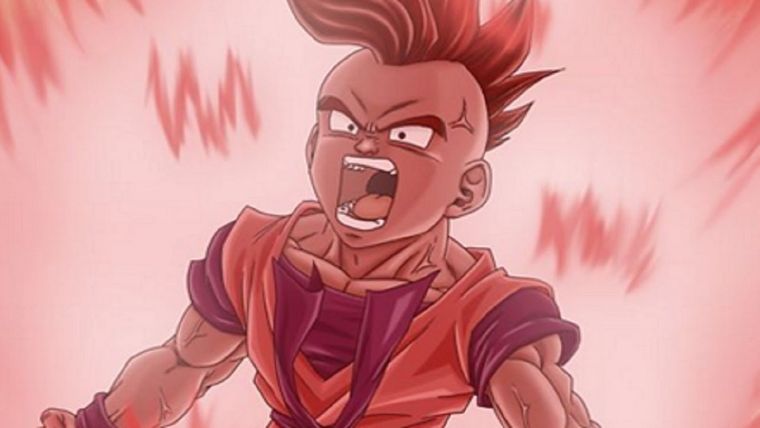 Transformación de Uub como Saiyajin Dios creado por la IA