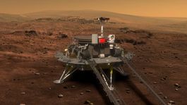 asi es la primera foto que envio la sonda china que esta a punto de llegar a marte