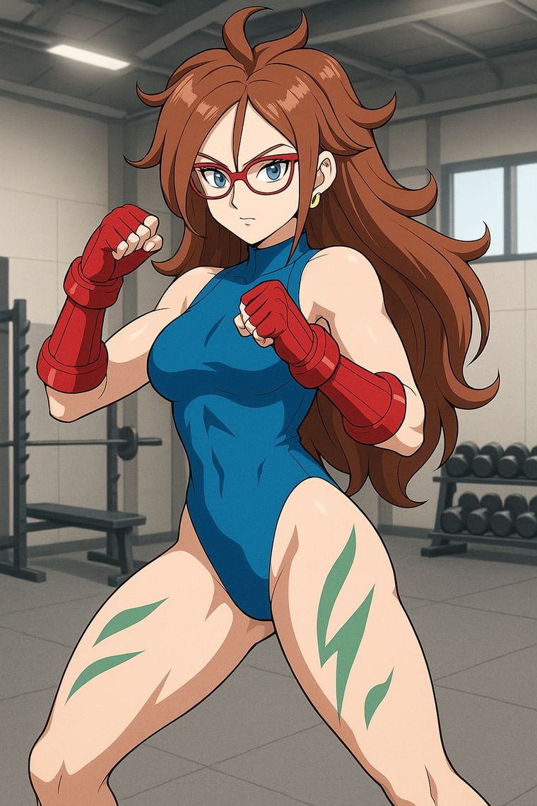 En las imágenes generadas, esta fusión luce un traje deportivo azul, clásico de Cammy, que resalta la musculatura atlética del personaje.